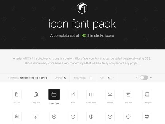 Stroke 7 icon font