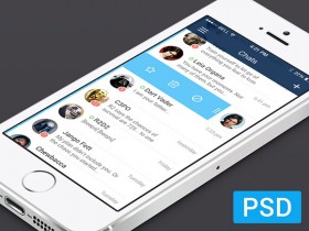 iOS7 messenger app PSD