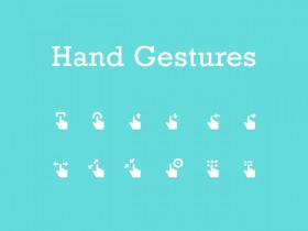 12 hand gesture icons