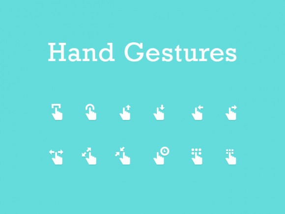 12 hand gesture icons