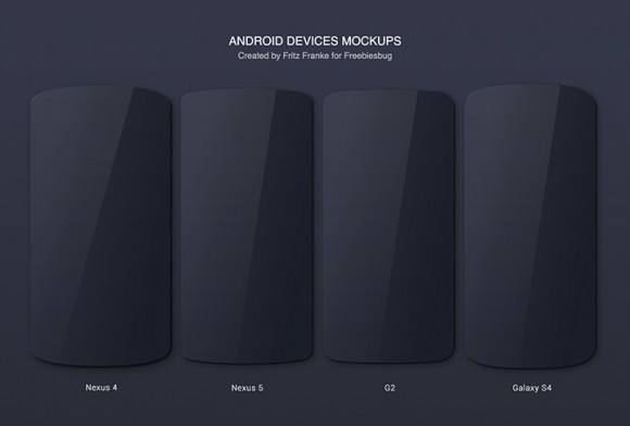 Android devices mockups (Nexus, LG, Galaxy)