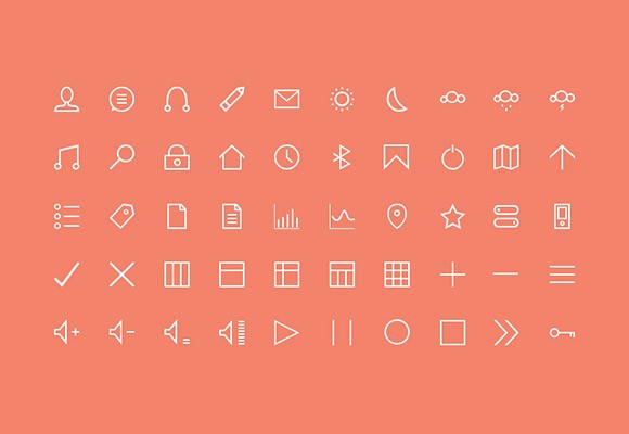 50 free stroke icons