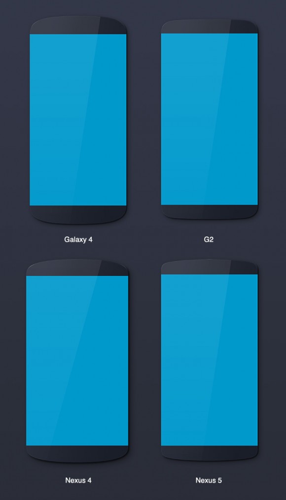Android mockups psd detailed view