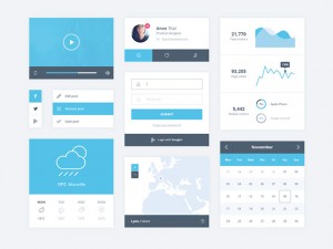 Clear and minimal UI kit - Freebiesbug