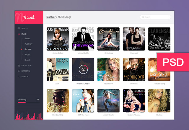 Muzik UI PSD