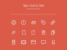 3px icon set free PSD