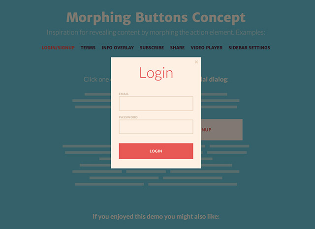 Morphing buttons concept - Freebiesbug