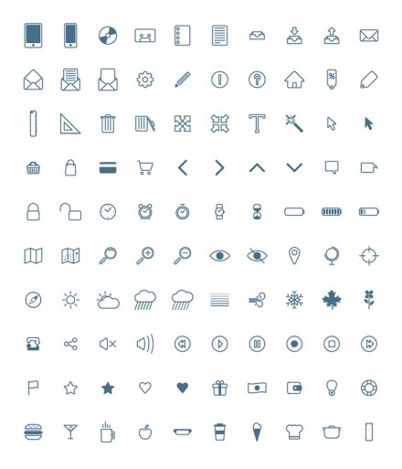 100 free icons PSD + AI + Webfont - Freebiesbug