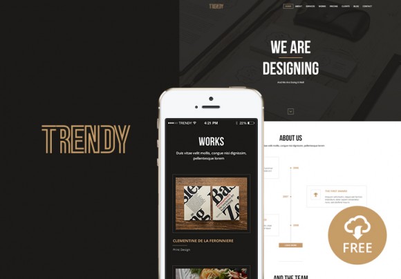 Trendy - Creative One Page PSD Template