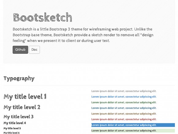 Bootsketch - Bootstrap theme for wireframing