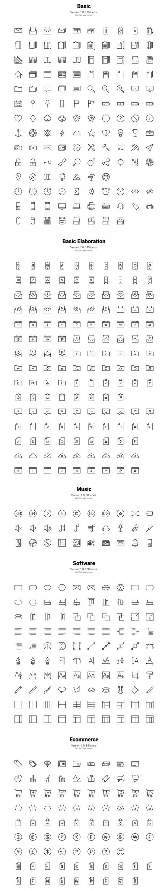 Linea - Full icon set (AI) Detailed view