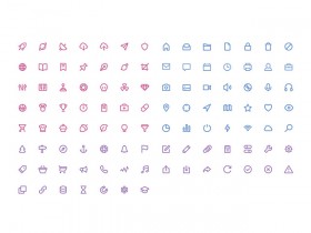 105 stroke icons in 3 volumes