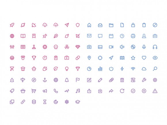 105 stroke icons in 3 volumes