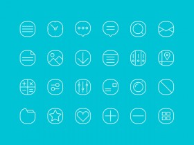 24 simple line icons