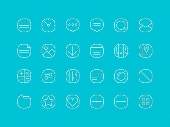 24 simple line icons