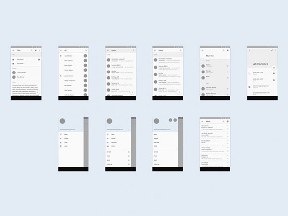 Android L UI template - Sketch