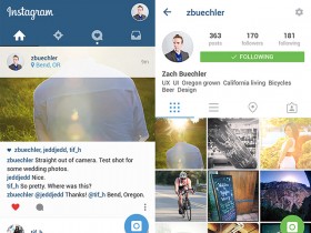 Instagram UI material design PSD