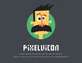 Pixelvicon - 80 free icons + Webfont