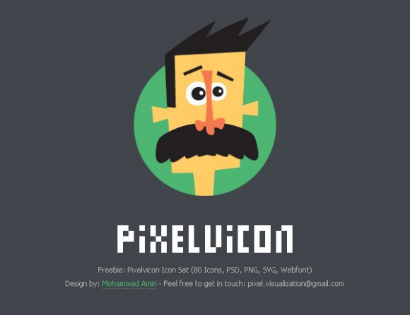 Pixelvicon - 80 free icons + Webfont