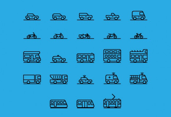 71 transportation icons AI