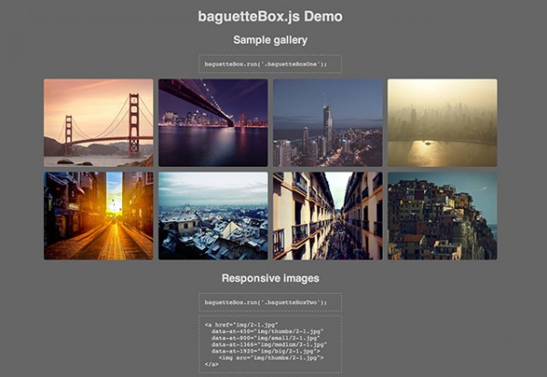 baguetteBox.js - Javascript lightbox - Freebiesbug