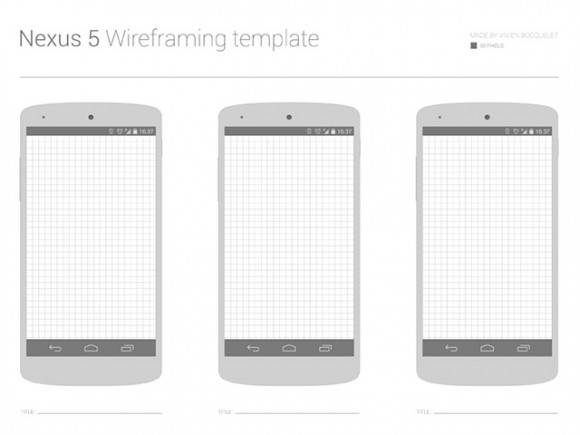 Nexus 5 wireframe template