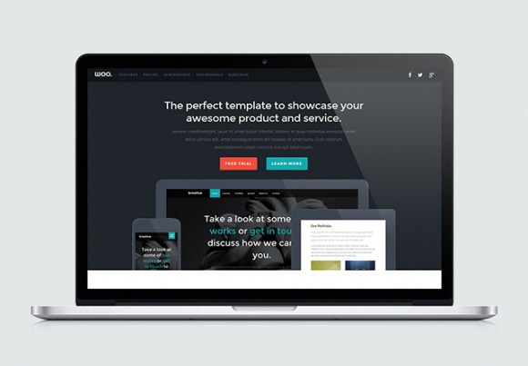 Woo - Landing page HTML template