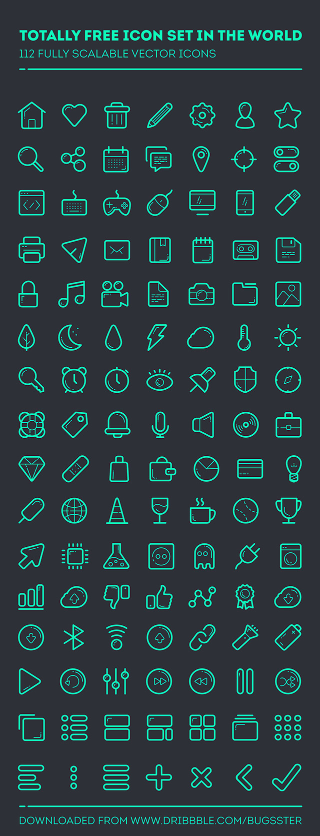 112 free PSD icons detailed