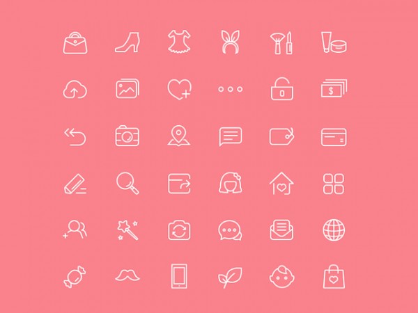 36 chic female icons PSD - Freebiesbug