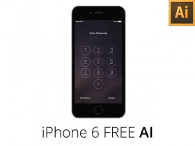 iPhone 6 mockup + wireframe - AI
