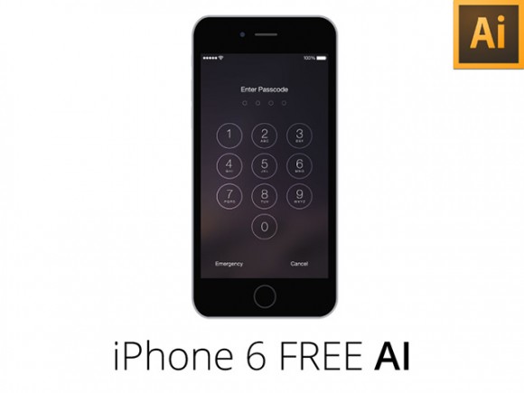 iPhone 6 mockup + wireframe - AI
