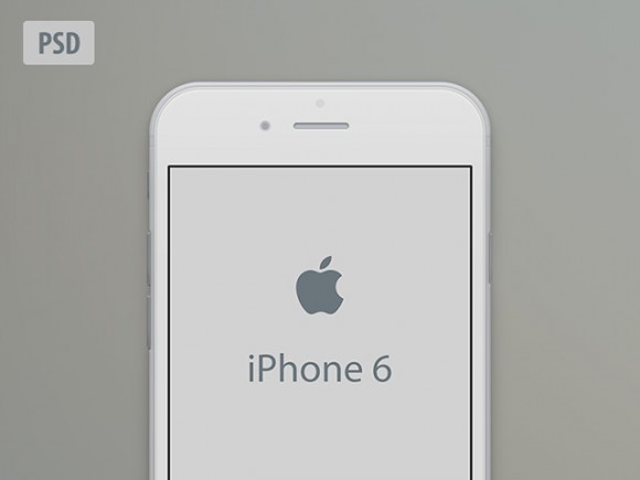 White semi-flat iPhone 6 mockup