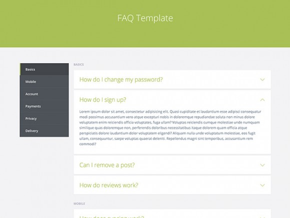 simple faq html template