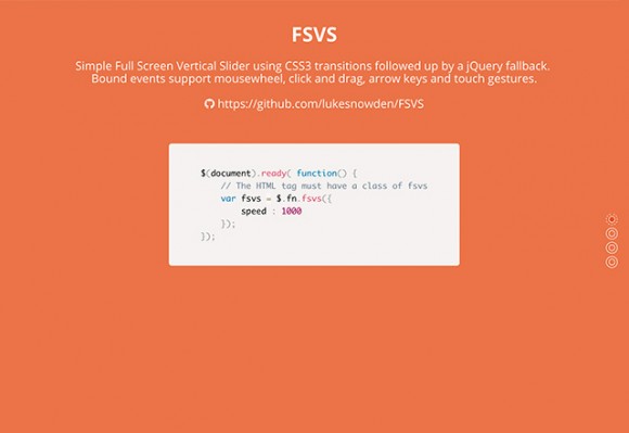 Full screen vertical scroll - jQuery