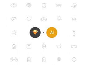 25 health icons - AI + Sketch