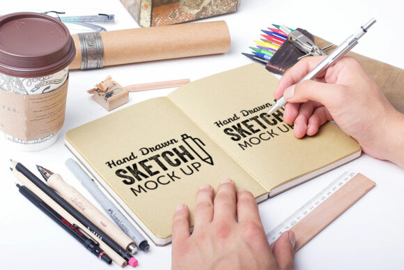 Sketch Effect Logo MockUp | Pen & Pencil Mockups ~ Creative Market