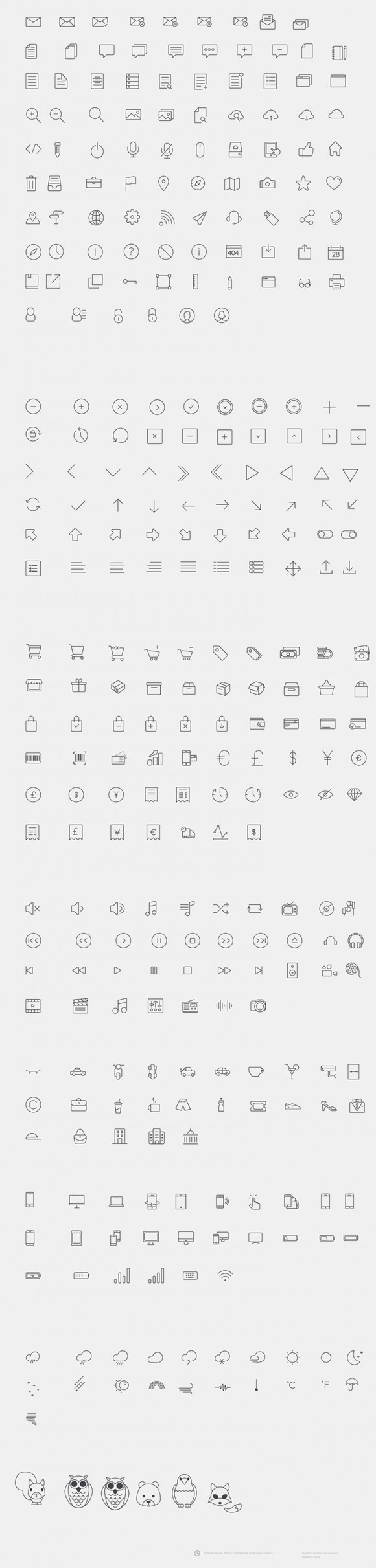 300+ line icons - Detailed image
