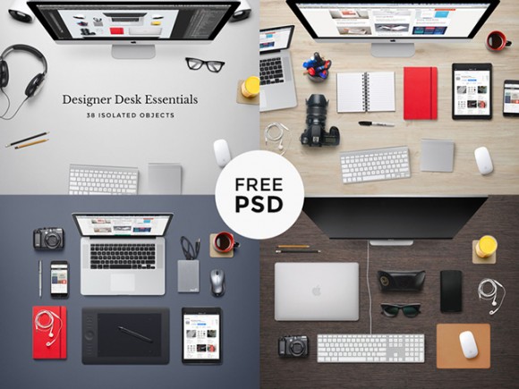 Designer desk essentials - PSD