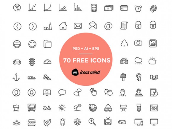 70 free PSD icons by iconsmind