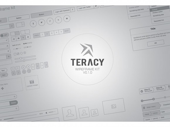 Teracy wireframe kit for Sketch