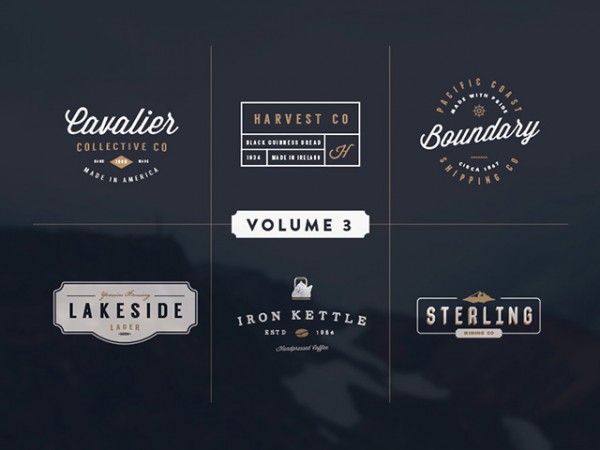 6 vintage logo kit - Freebiesbug