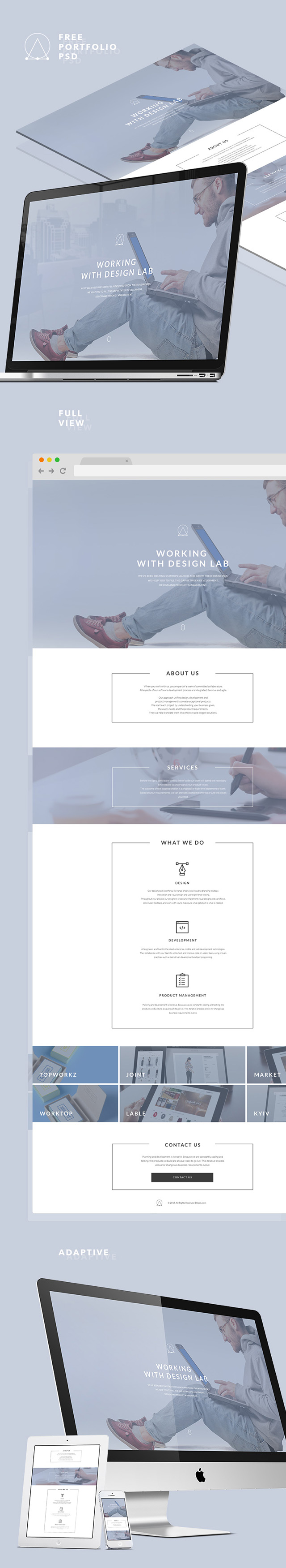 Free PSD landing page