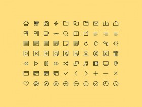 70 PSD simple icons