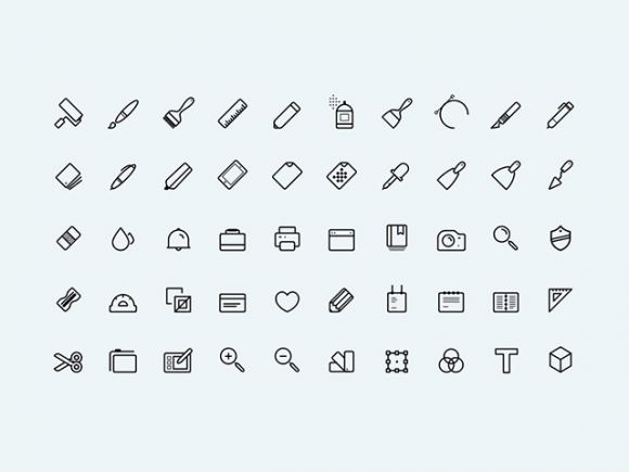 50 art icons PSD