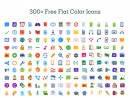 300+ flat color icons SVG - Freebiesbug