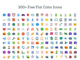 300+ flat color icons SVG