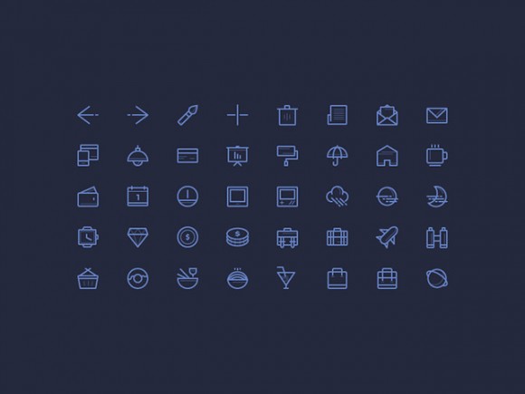 50 PSD line icons - Vol.2