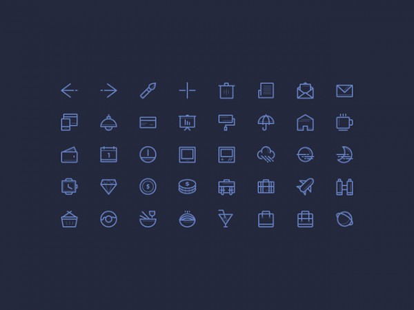 50 PSD line icons - Vol.2 - Freebiesbug