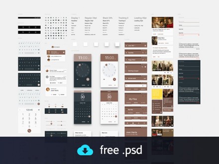 Material Design UI kit - Freebiesbug