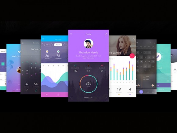 Free to-do app UI kit for Sketch and Photoshop